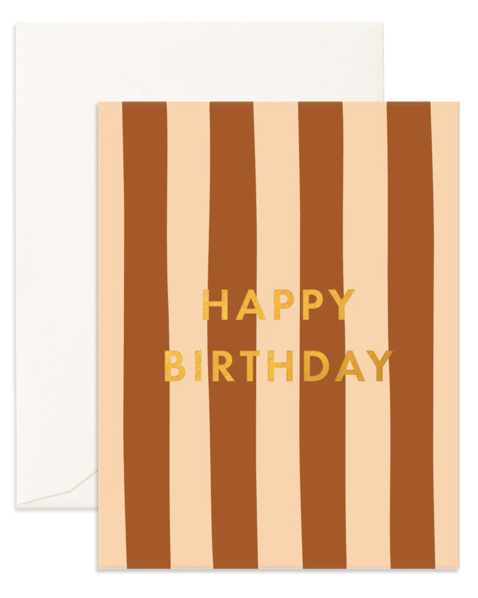 Greeting Card | Birthday Rust Stripe