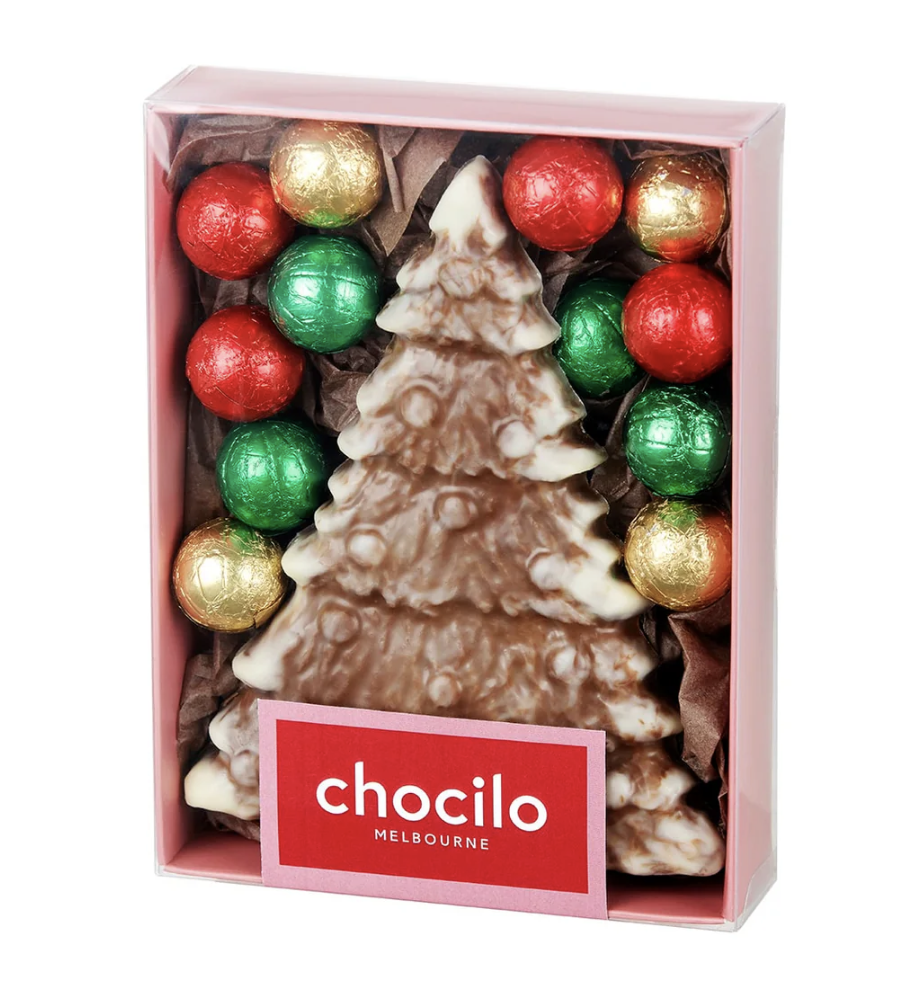 Marbled Christmas Tree With 12 Milk Chocolate Baubles