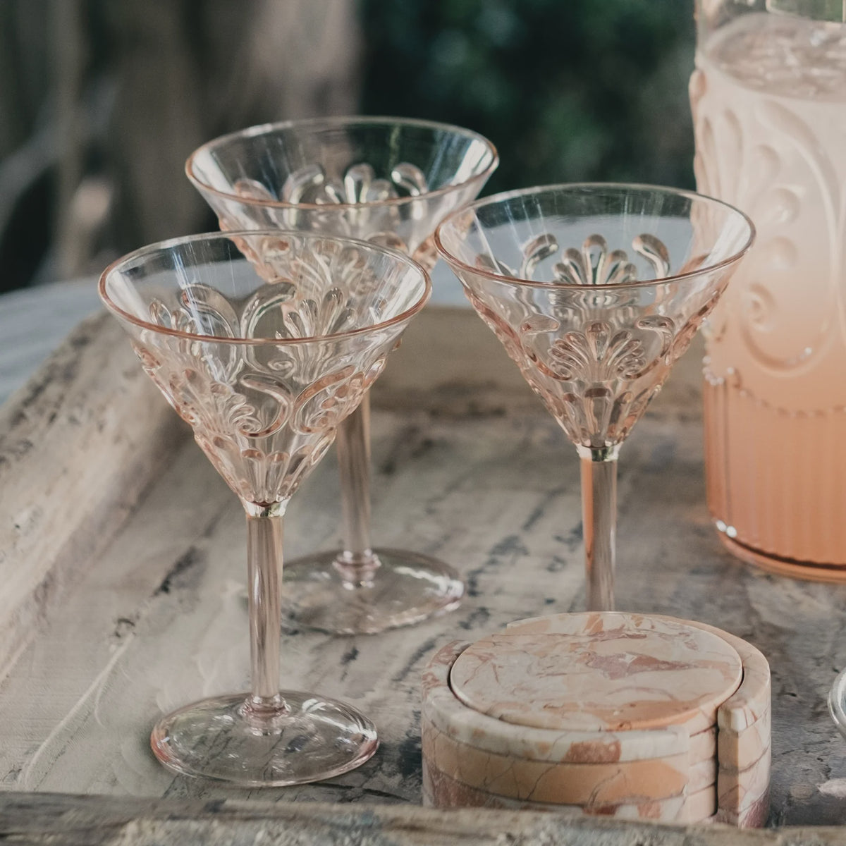 Acrylic Martini Glass | Pale Pink