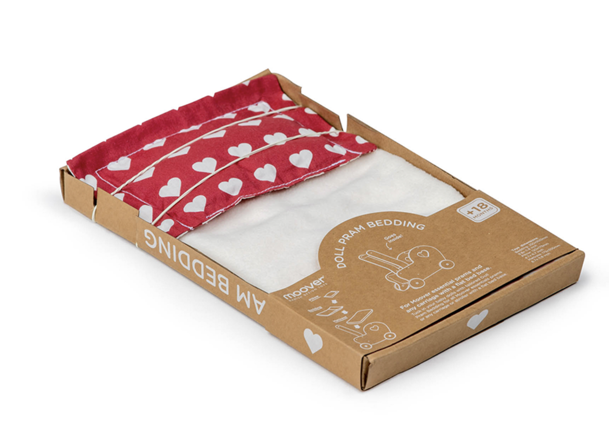 Doll Pram Bedding - Red