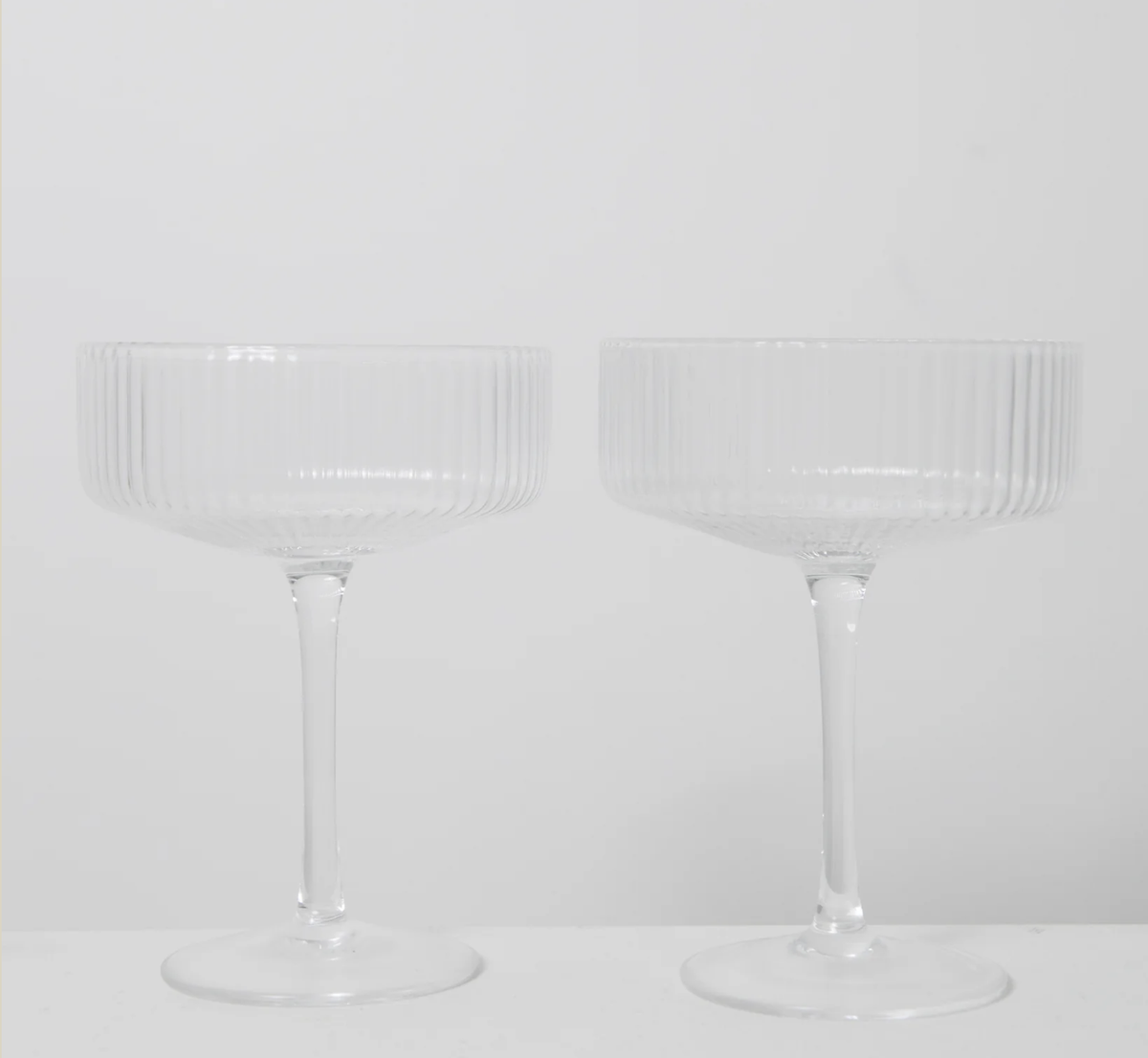 Hazel Ribbed Coupe Glasses (Set 2)