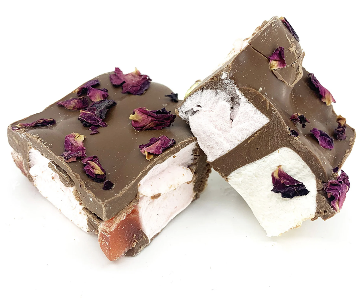 120g Milk Chocolate | Turkish Delight Rocky Road