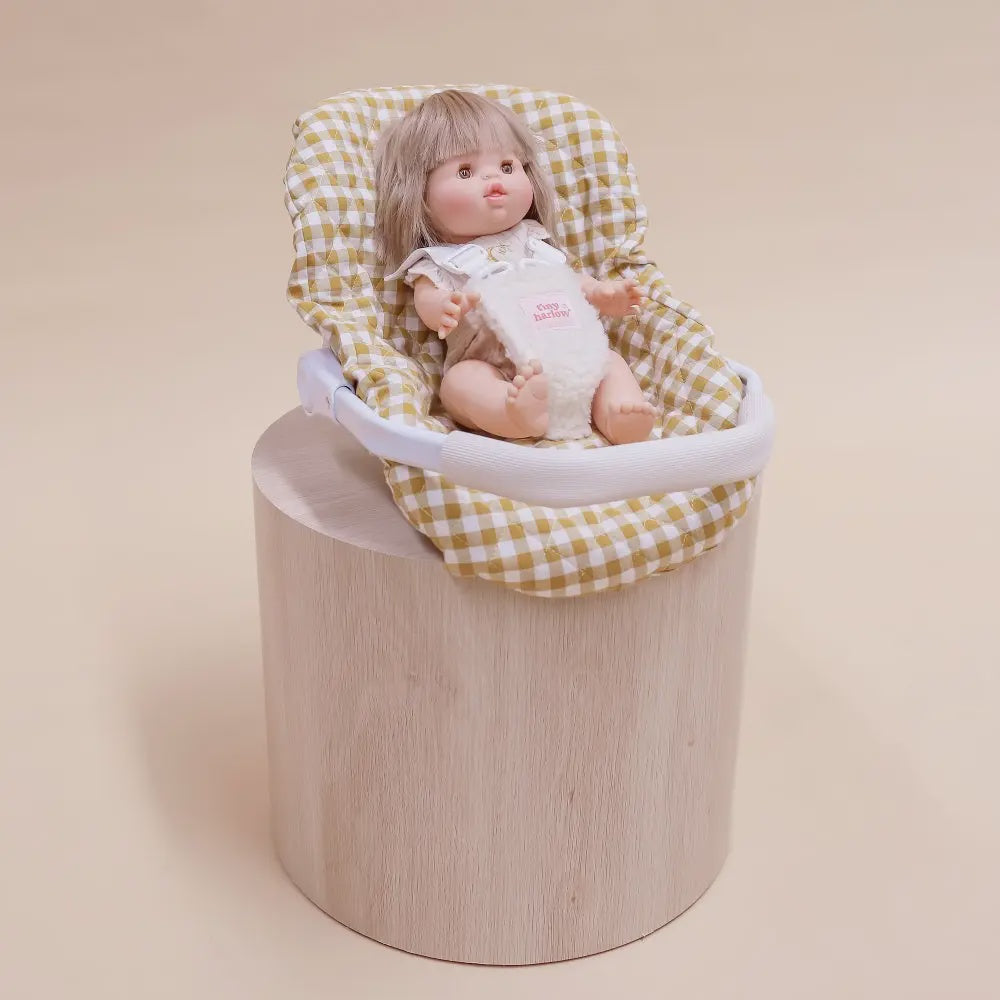 Tiny Harlow | Doll Capsule Seat | Mustard Gingham
