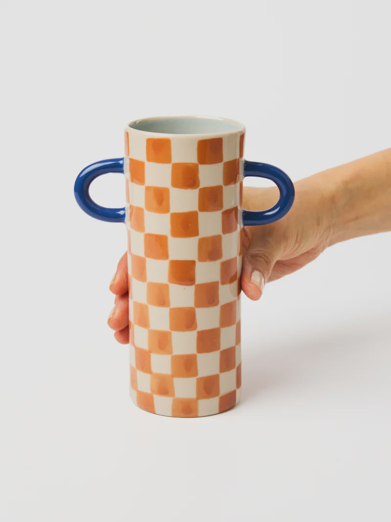 Griffe Tan Check Bud Vase