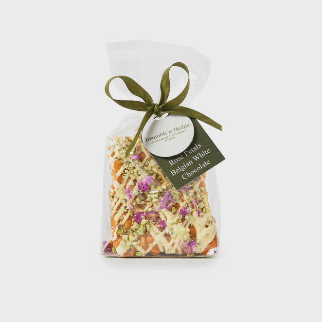 Pistachio, Rose Petal & White Belgian Chocolate Peanut Brittle | 200g