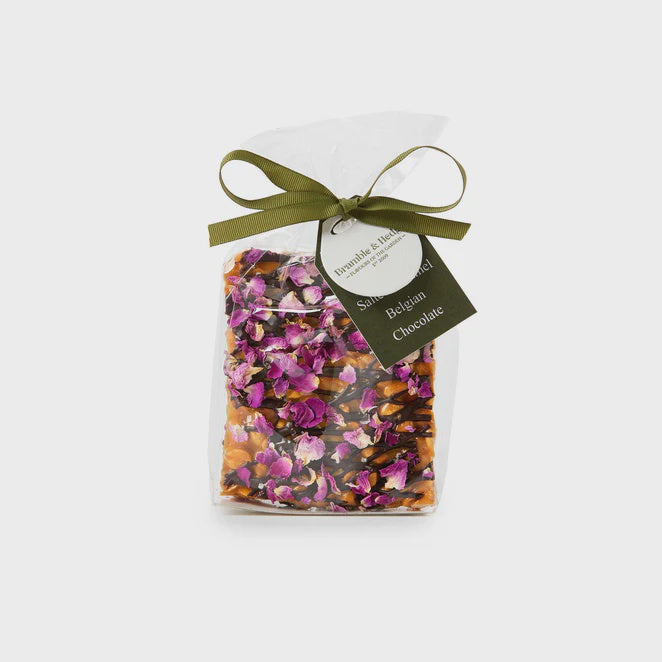 Salted Caramel, Rose Petal & Dark Belgian Chocolate Peanut Brittle | 200g