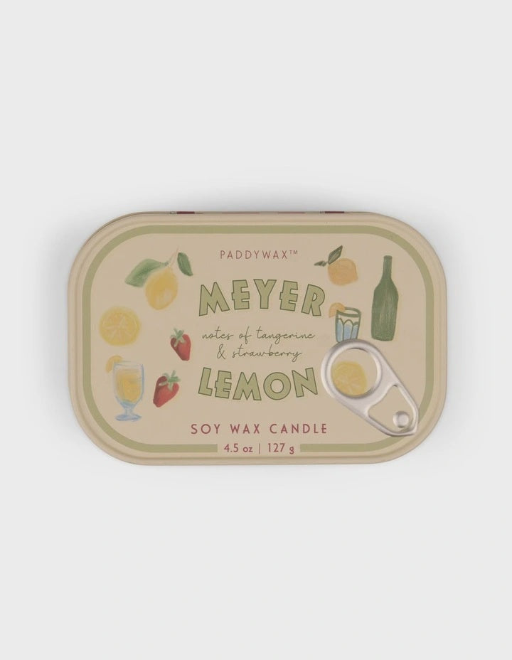 Bistro | Lemon Printed Tin Candle | Meyer Lemon