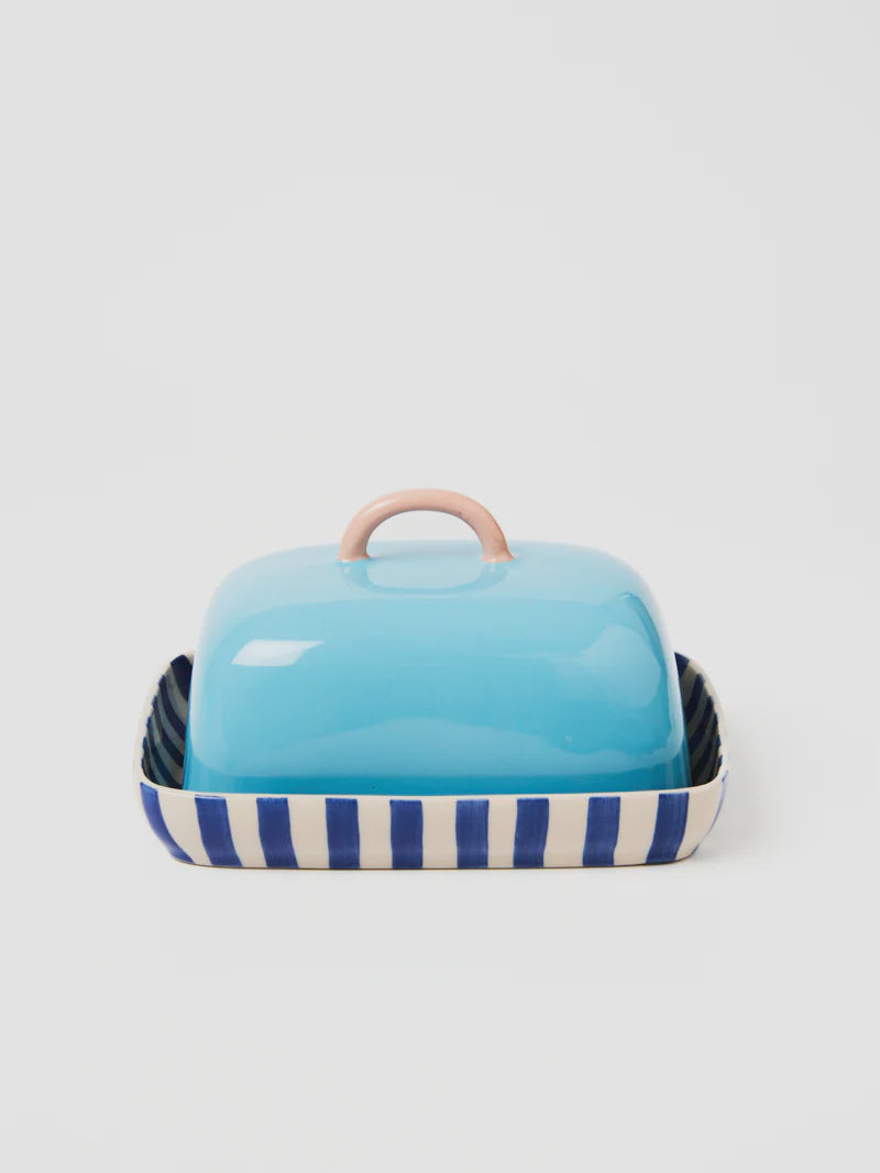 Bloomie Blue Butter Dish