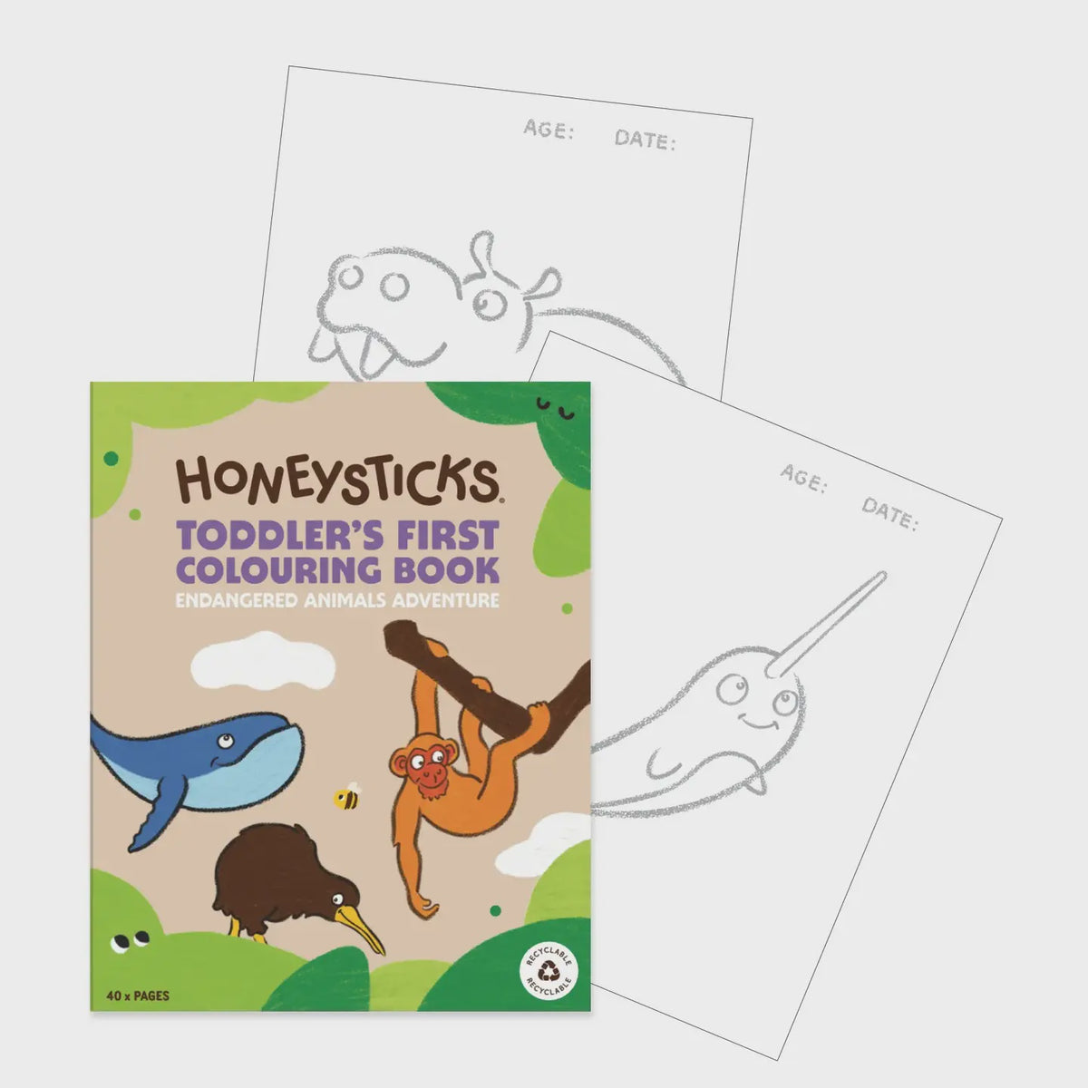Toddler's First Colouring Book | Endangered Animals Adventure