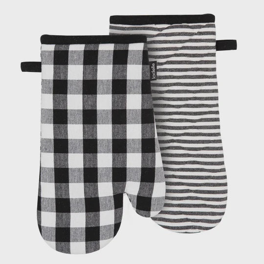 Gingham Black 2pk Oven Mitt