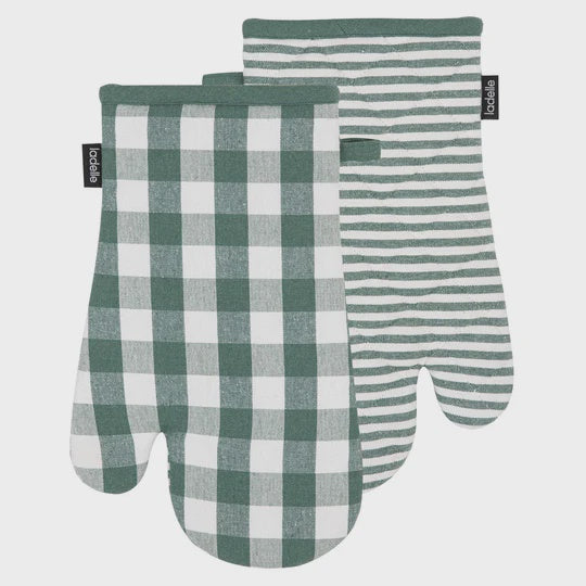 Gingham Green 2pk Oven Mitt