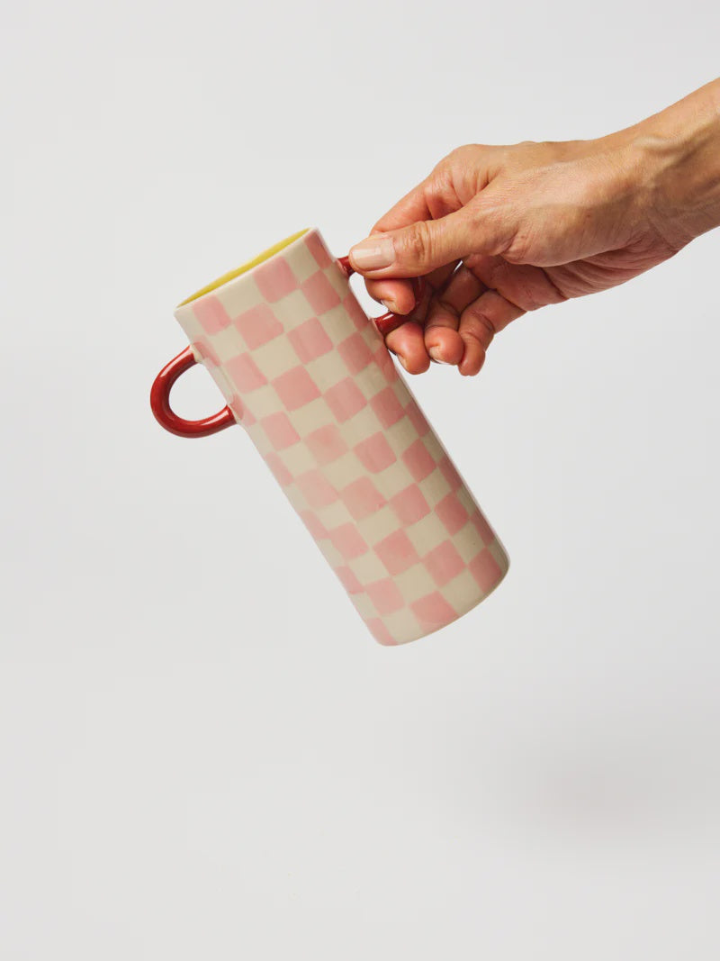Griffe Bud Vase Pink Check