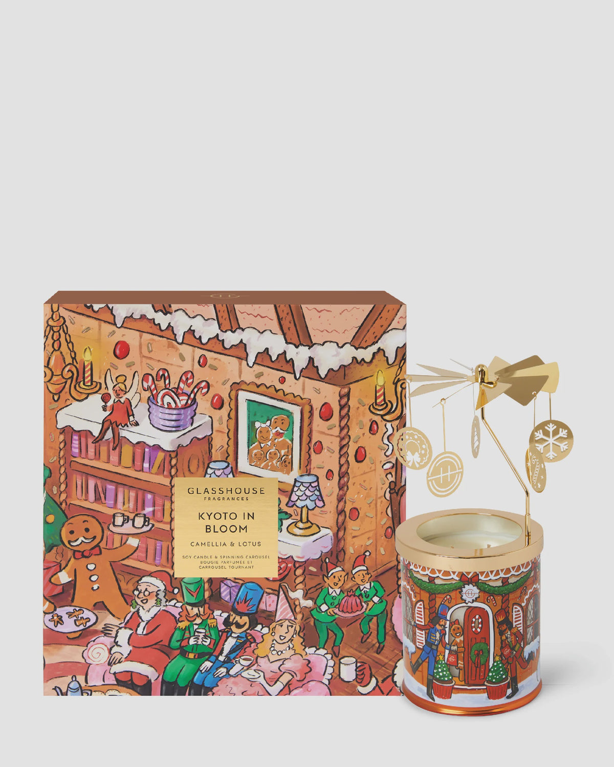 380g Candle with Spinning Carousel Gift Set |  Kyoto In Bloom