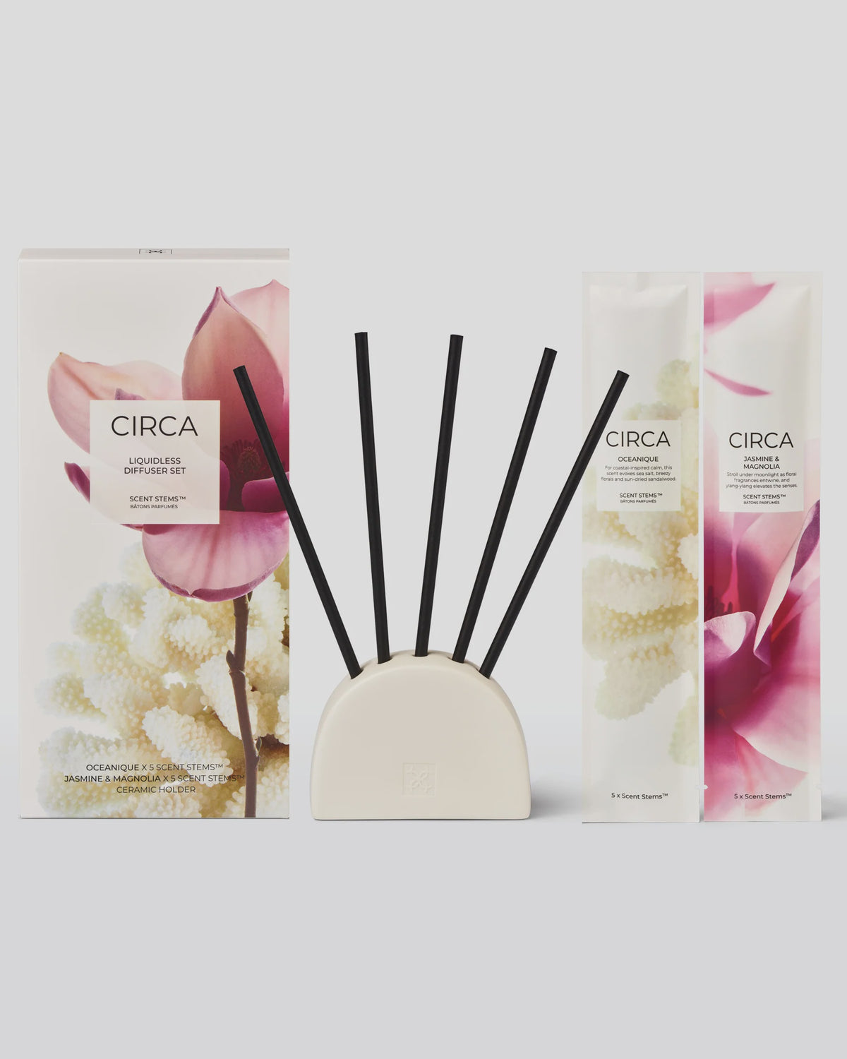 Liquidless Diffuser Set | Jasmine & Magnolia and Oceanique
