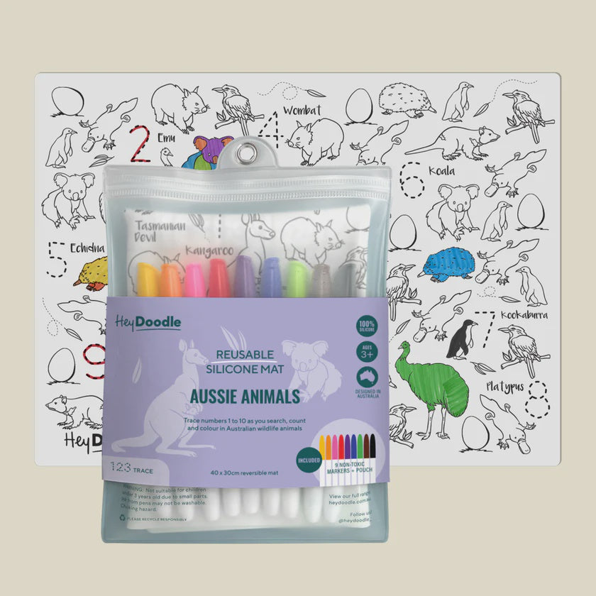 Classic Colouring & Doodle Mat | Aussie Animals