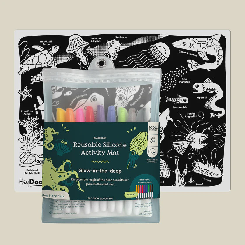 Classic Colouring & Doodle Mat | Glow in the Deep