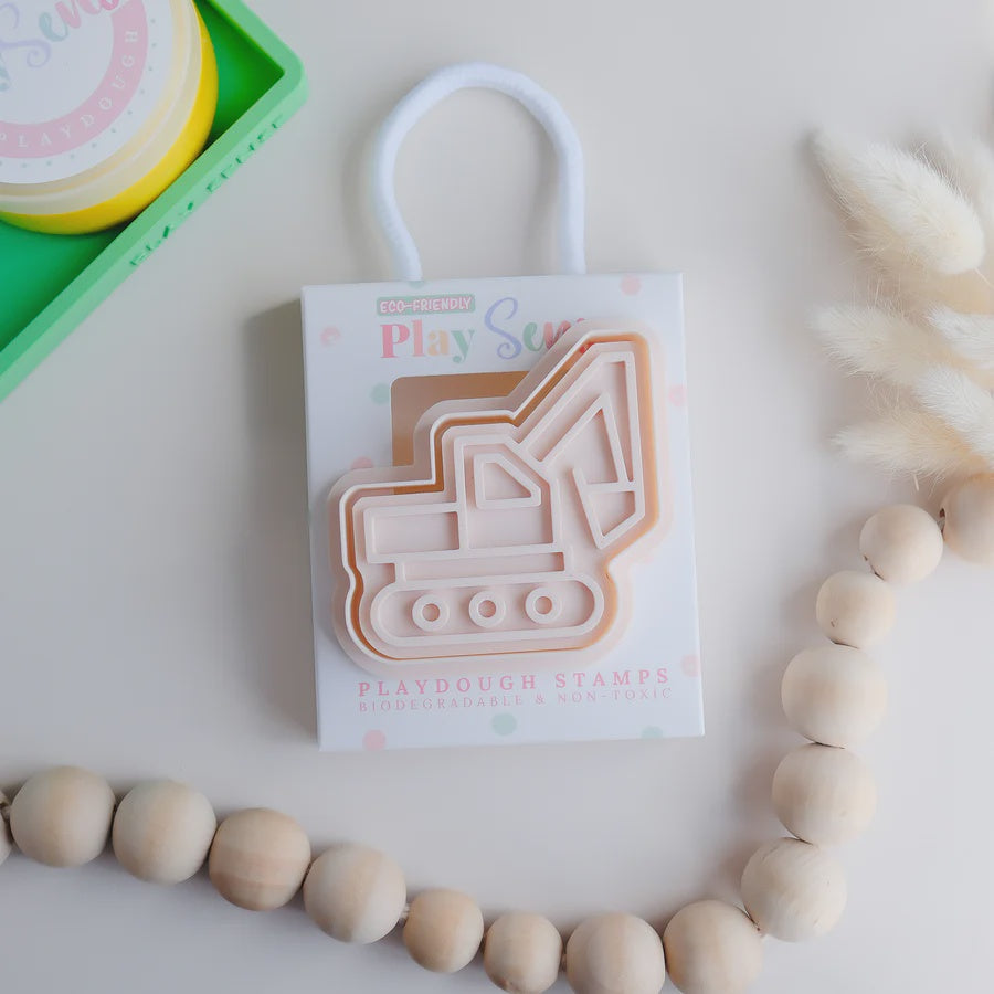 Eco Playdough Stamp | Excavator | Beige