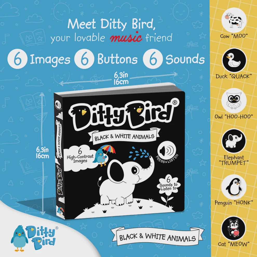 Ditty Bird Sound Book | Newborn | Black & White