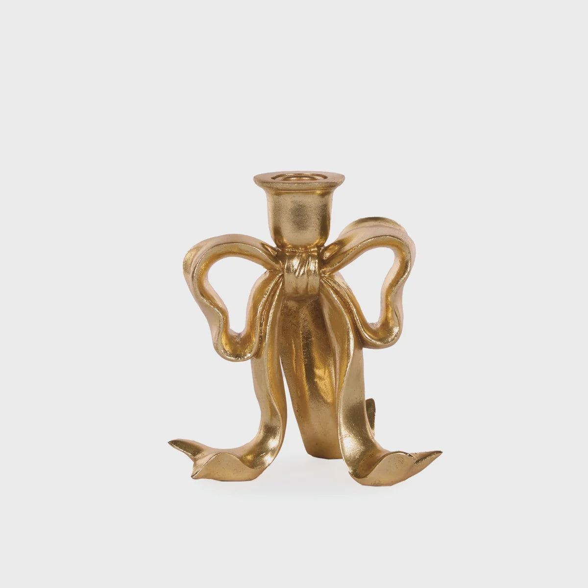 17cm Gilded Bow Candle Holder