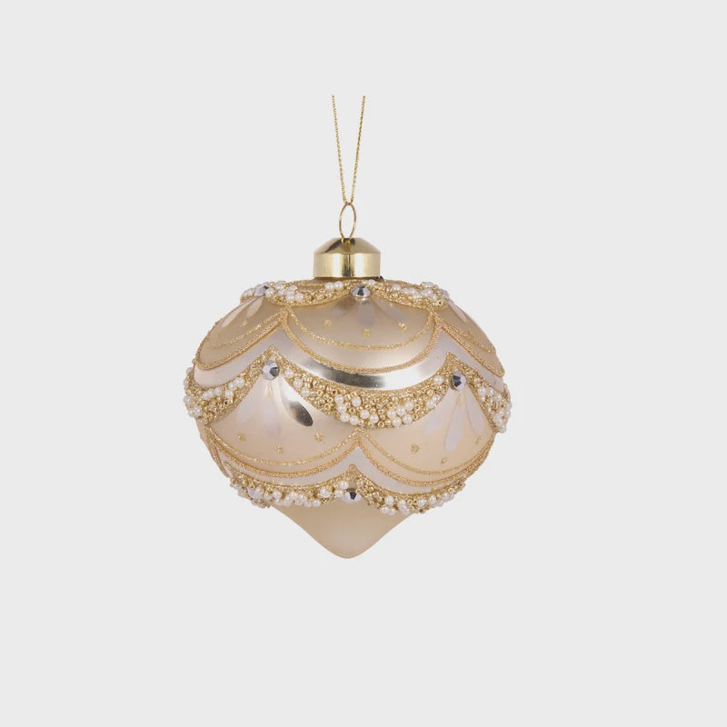 Gold Embellished Scallop | Onion Bauble