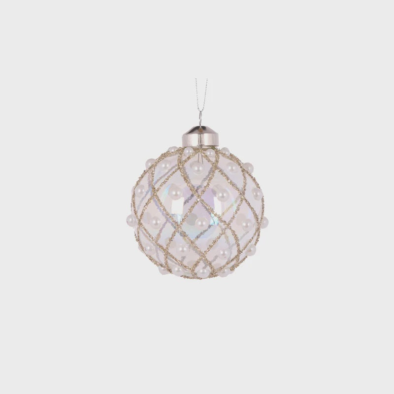 Iridescent Quilted Pearl | Bauble