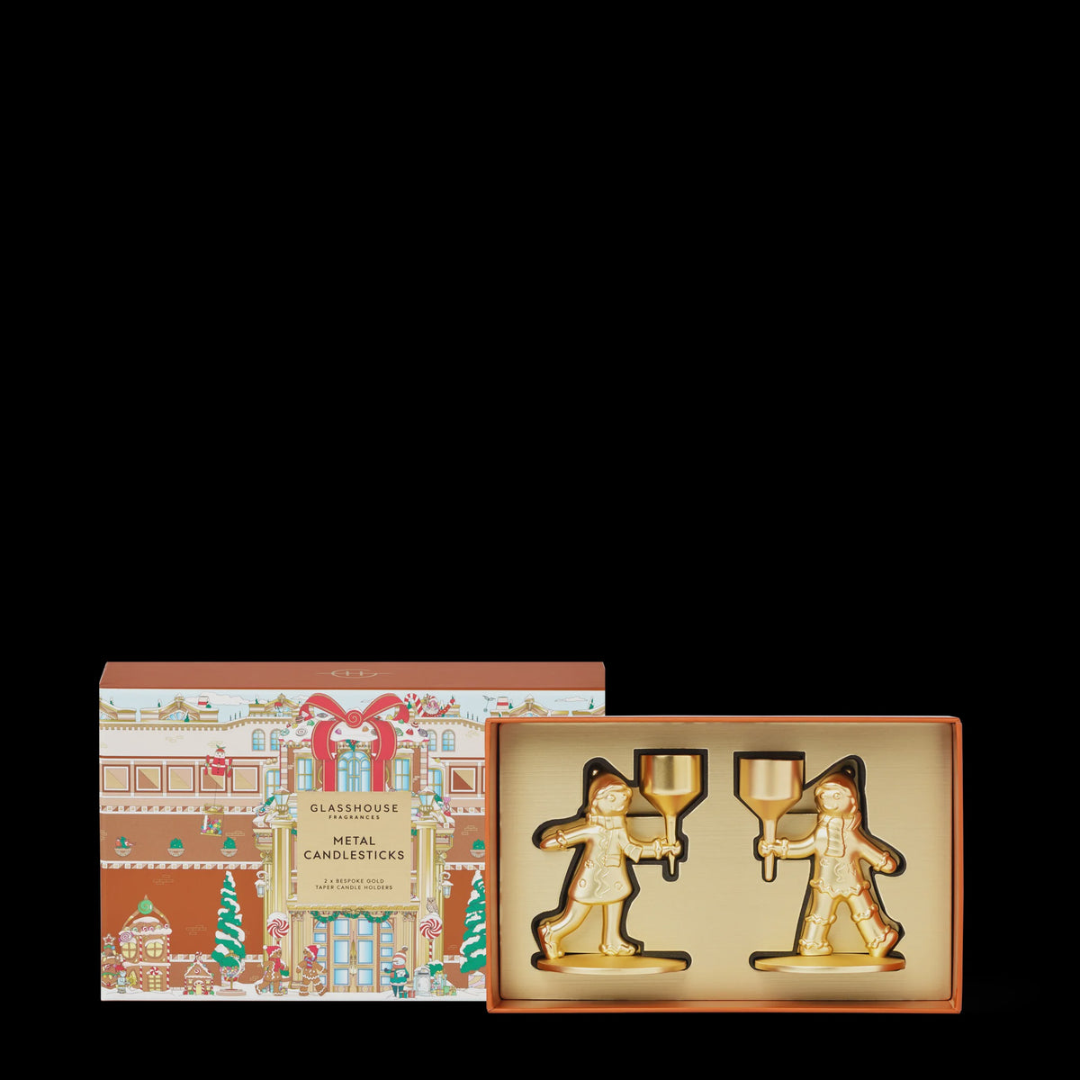 Metal Candlesticks | Set of 2 | Christmas