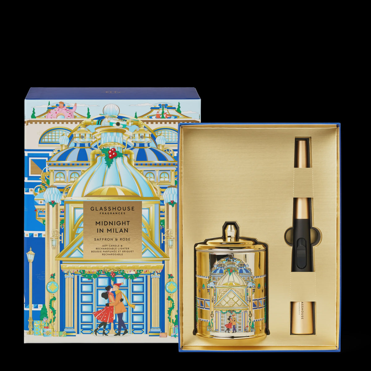 380g Candle | Midnight in Milan & Arc Wand Lighter