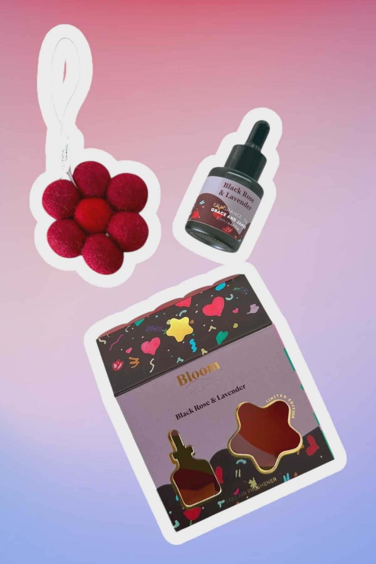 Felt Air Freshener | Black Rose & Lavender