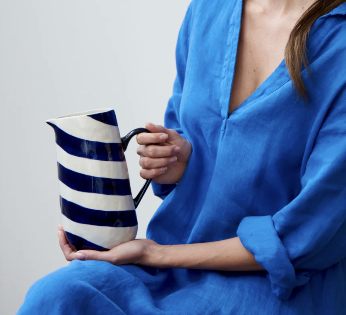 CABANA STRIPE JUG BLUE