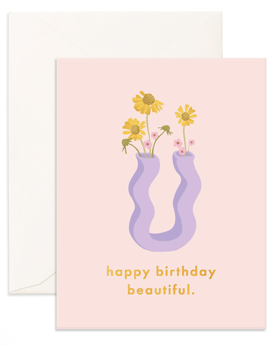 Greeting Card | Birthday Beautiful Wiggle Vase