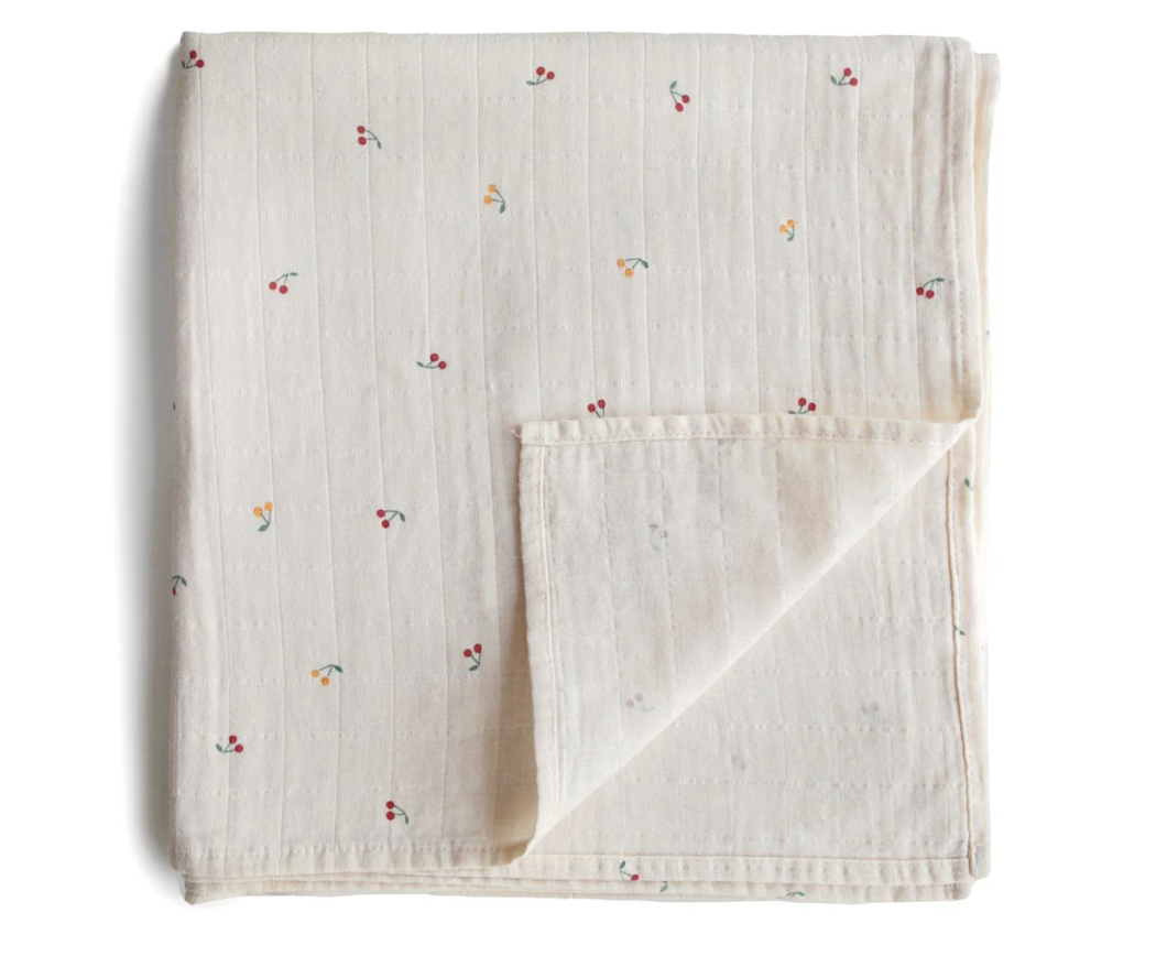 Muslin Swaddle Blanket | Cherries