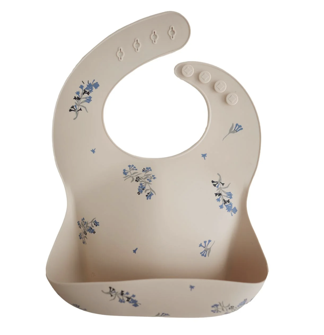 Silicone Bib | Lilac Flowers