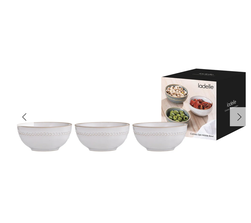 Cameo Ivory 3pk Nibbles Bowl
