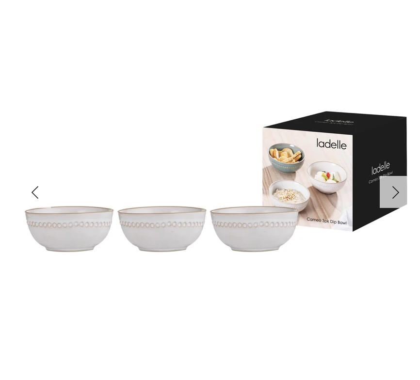 Cameo Ivory 3pk Dip Bowl