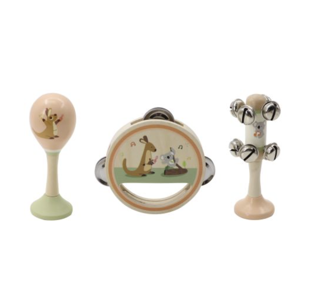 Wooden Kangaroo & Koala Musical Set