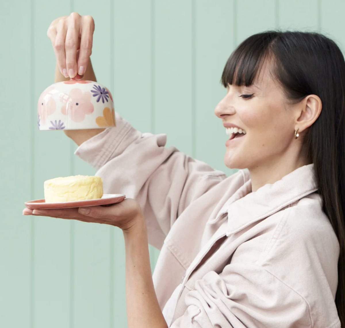 Ditsy Butter Dish | Pink