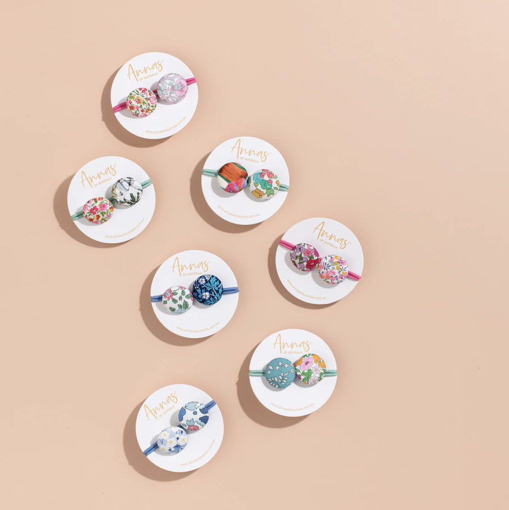 Button Bow Bobble Set | Liberty Print