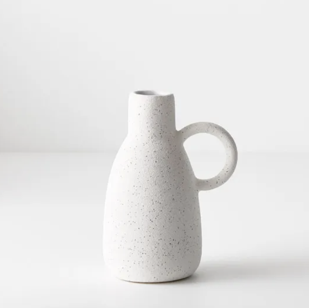 Vase Pilu w Handle | 12.5cm | White