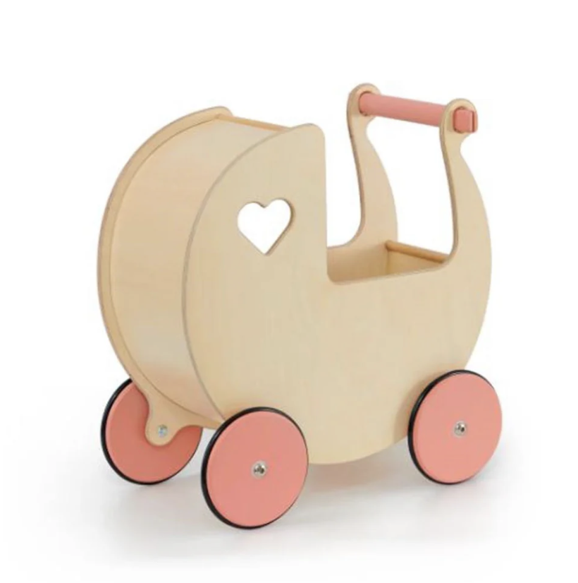 Moover Classic Dolls Pram | Natural & Pink