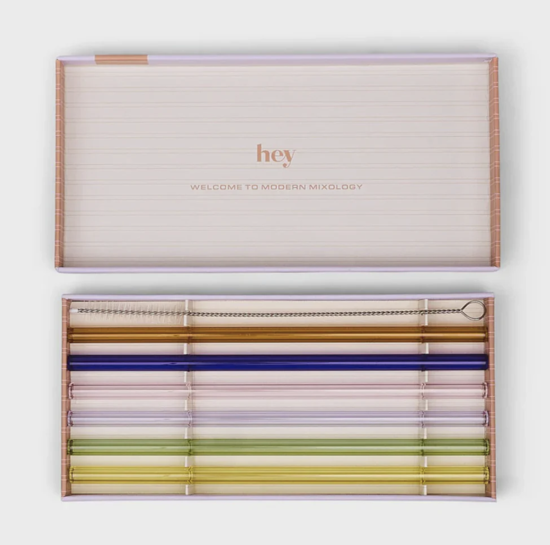 The Danny Set of 6 Glass Highball Straws