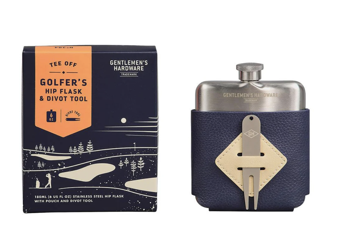 Golfer's Hip Flask & Divot Tool Set