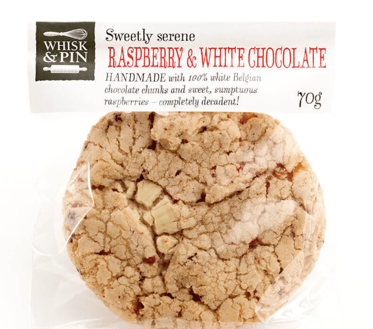 70g Cookie | Raspberry, White Choc & Macadamia