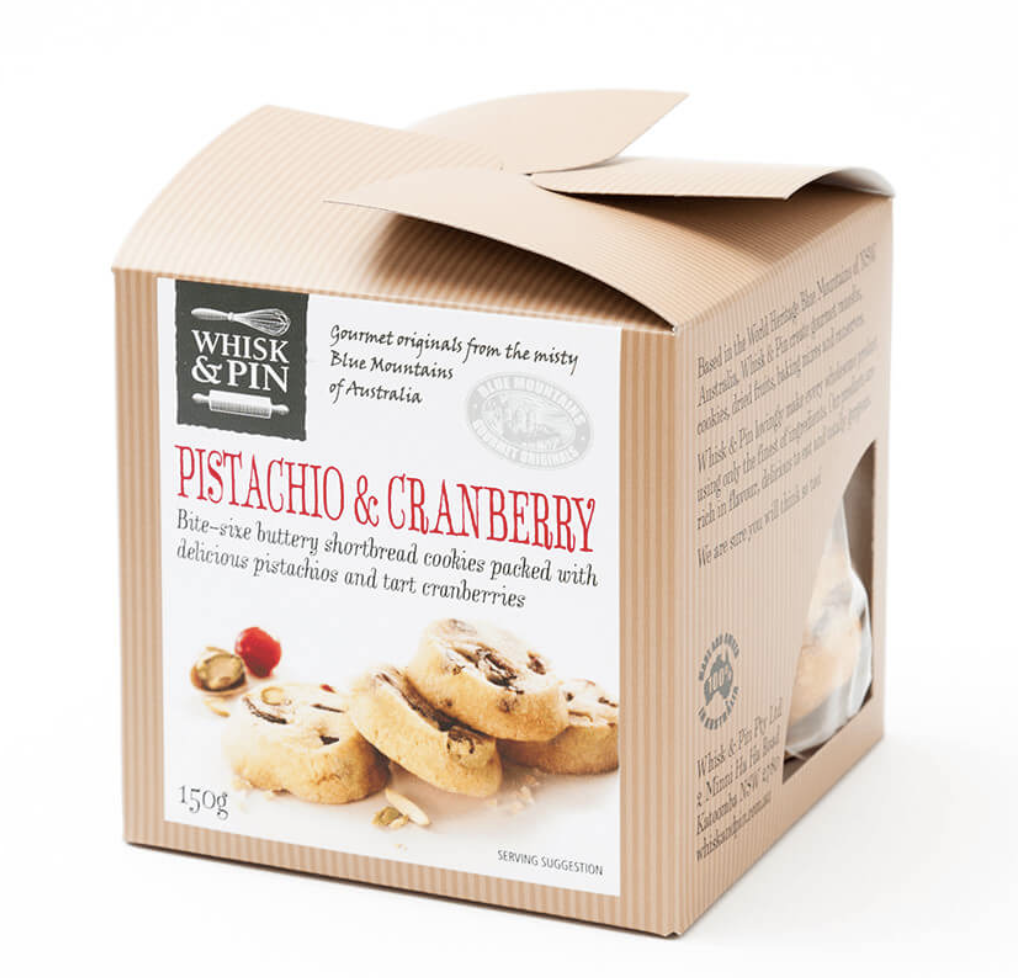 Bite Size Cookies | Pistachio & Cranberry Shortbreads | 150g