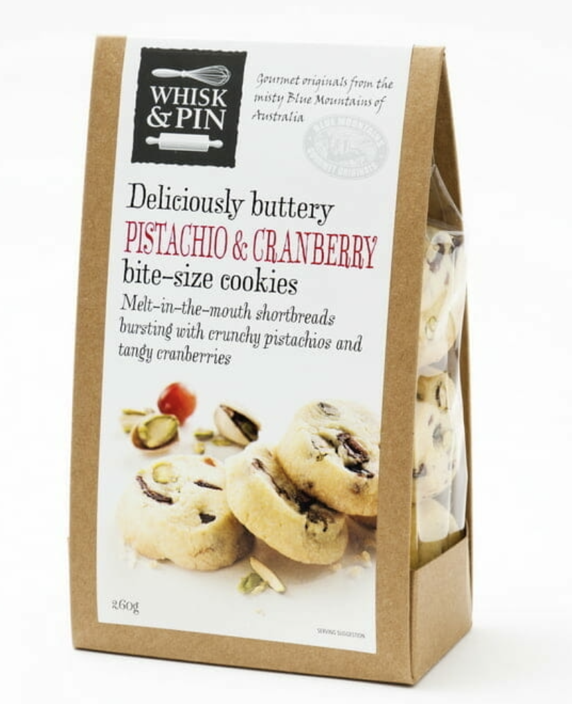 240g Cookies | Pistachio & Cranberry Shortbread