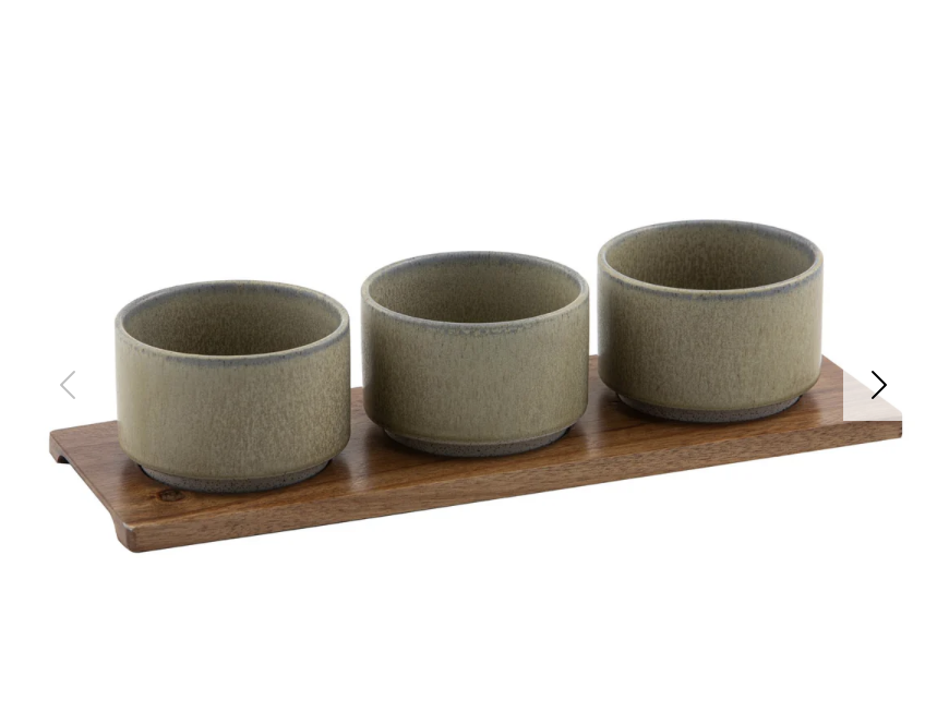 Eden Green 4pc Bowl & Tray Set