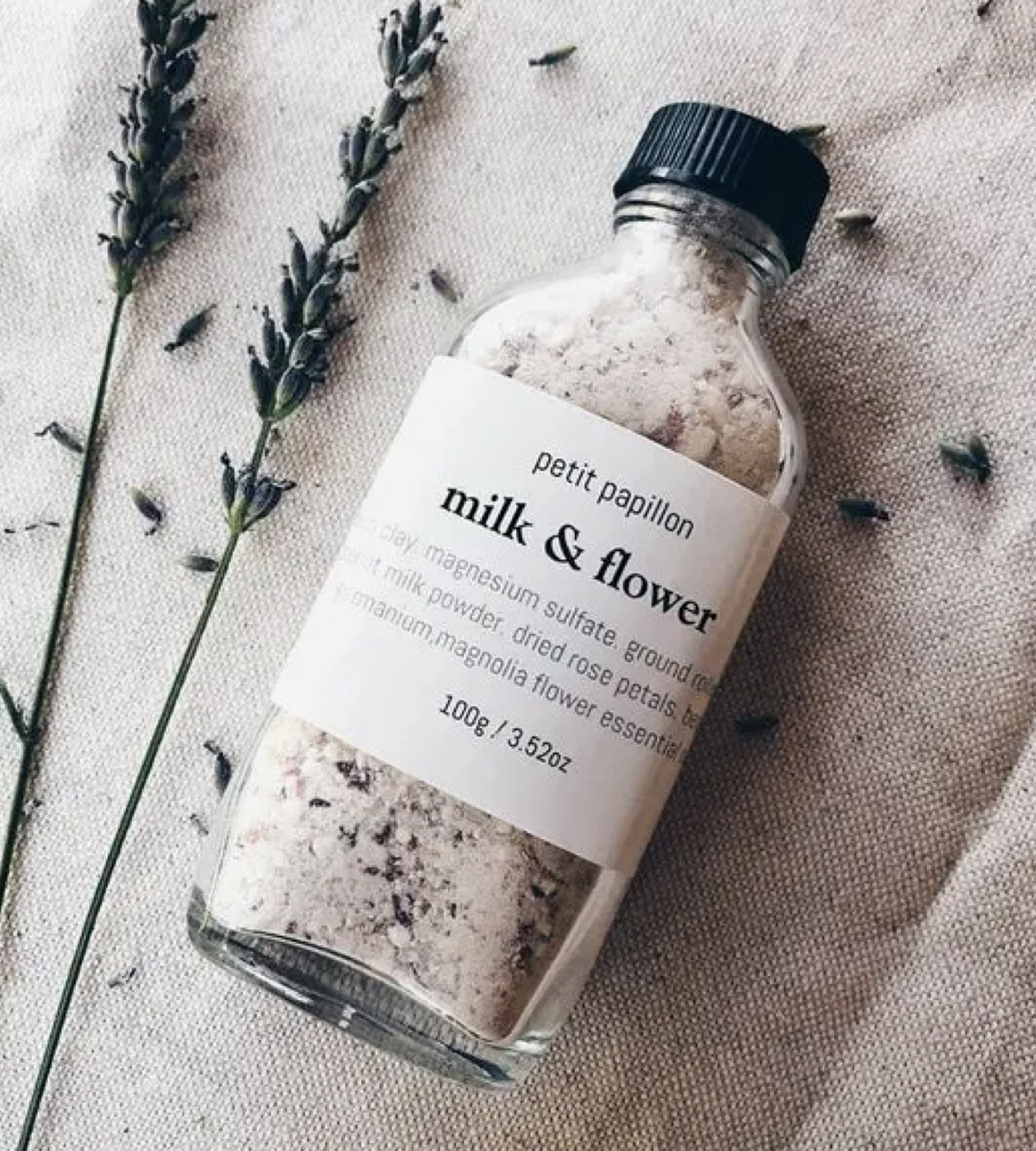 100g Glass Bottle | Milk & Flower Bath Milk