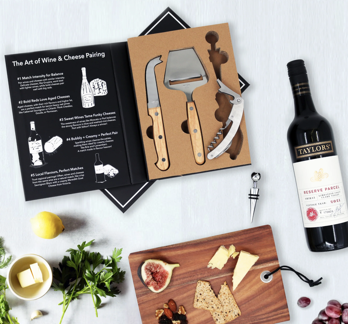 Cheese & Wine 4 Piece Book Box