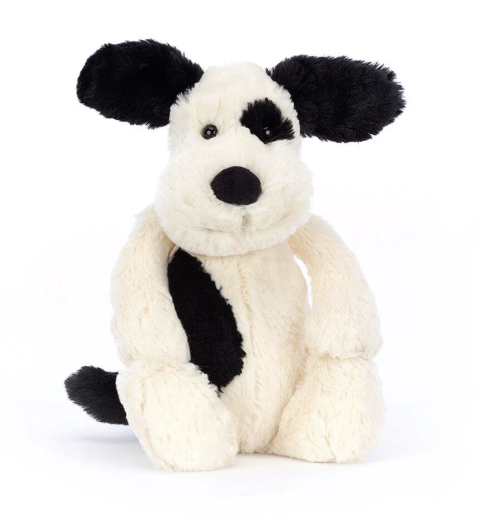 Medium Bashful Black & Cream Puppy