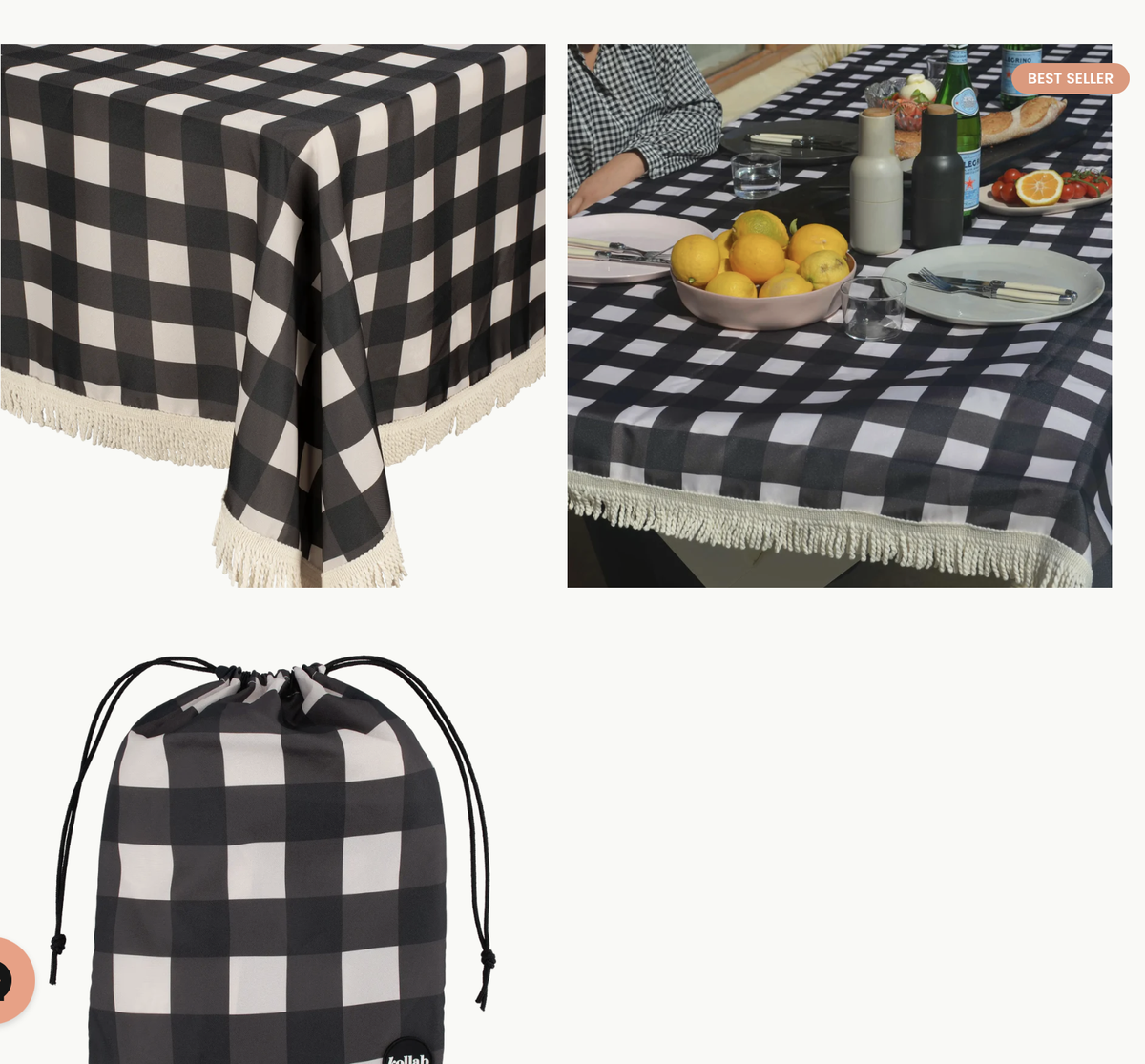 Fringed Tablecloth | Black Check