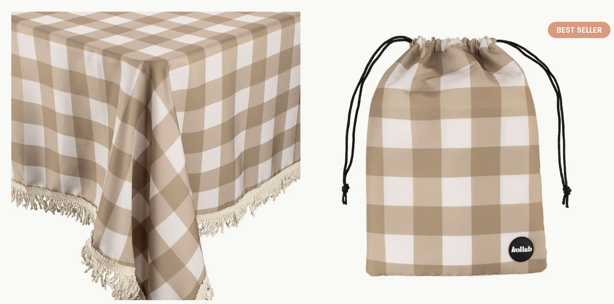 Fringed Tablecloth | Olive Check